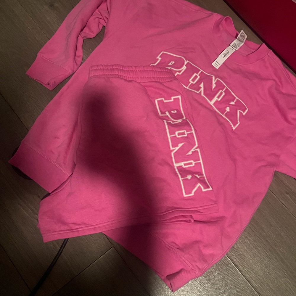 PINK Victoria's Secret Pink Sweatshirt and Shorts Set